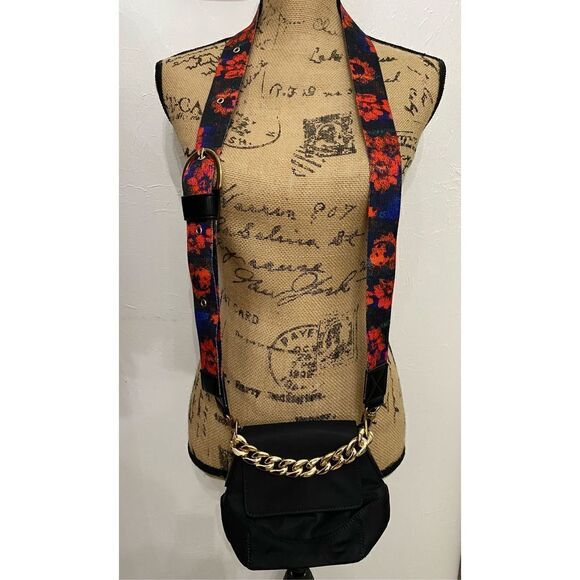 Rachel Comey Floral Print Magnetic Closure Dome Flap  Chain Crossbody Bag - Picture 2 of 5